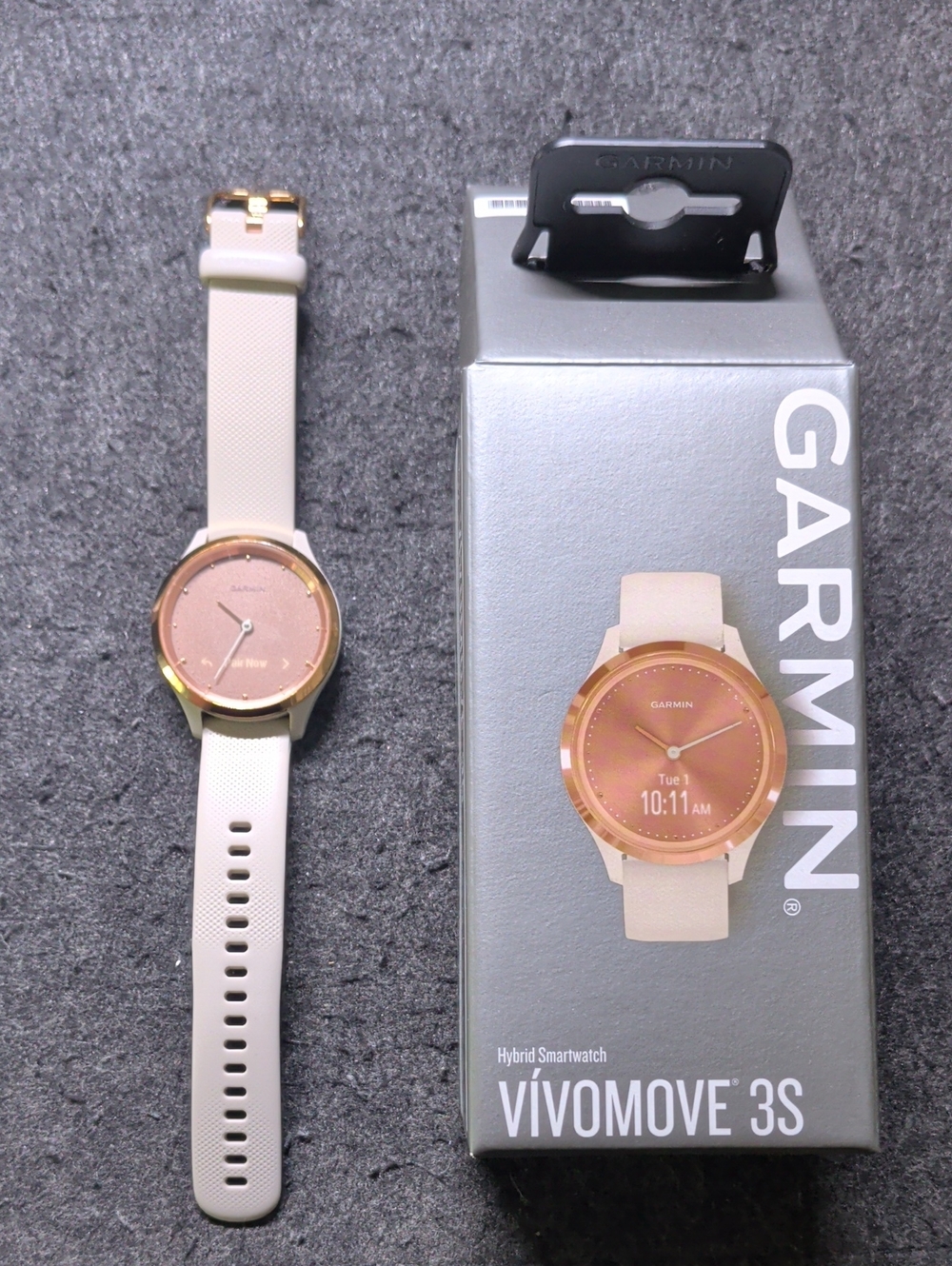 garmin vívomove 3S Hybrid Smartwatch - Blush Pink & Gold